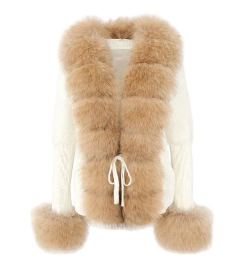 Luxury Faux Fur Jacket - Brown